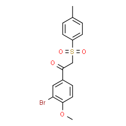ChemSpider 2D Image | 1-(3-Bromo-4-methoxyphenyl)-2-[(4-methylphenyl)sulfonyl]ethanone | C16H15BrO4S