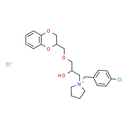 ChemSpider 2D Image | 1-(4-Chlorobenzyl)-1-[3-(2,3-dihydro-1,4-benzodioxin-2-ylmethoxy)-2-hydroxypropyl]pyrrolidinium chloride | C23H29Cl2NO4