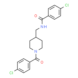 ChemSpider 2D Image | 4-Chloro-N-{[1-(4-chlorobenzoyl)-4-piperidinyl]methyl}benzamide | C20H20Cl2N2O2