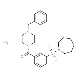 ChemSpider 2D Image | [3-(1-Azepanylsulfonyl)phenyl](4-benzyl-1-piperazinyl)methanone hydrochloride (1:1) | C24H32ClN3O3S