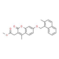 ChemSpider 2D Image | Methyl {4-methyl-7-[(2-methyl-1-naphthyl)methoxy]-2-oxo-2H-chromen-3-yl}acetate | C25H22O5