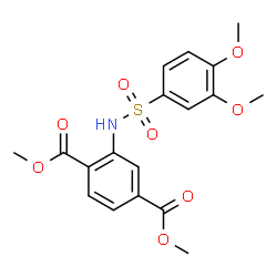 ChemSpider 2D Image | Dimethyl 2-{[(3,4-dimethoxyphenyl)sulfonyl]amino}terephthalate | C18H19NO8S