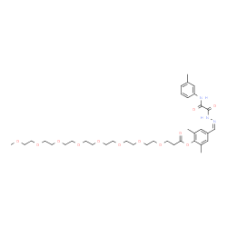ChemSpider 2D Image | 2,6-Dimethyl-4-[(Z)-({[(3-methylphenyl)amino](oxo)acetyl}hydrazono)methyl]phenyl 2,5,8,11,14,17,20,23-octaoxahexacosan-26-oate | C36H53N3O12