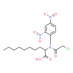 ChemSpider 2D Image | 2-[(Chloroacetyl)(2,4-dinitrophenyl)amino]decanoic acid | C18H24ClN3O7
