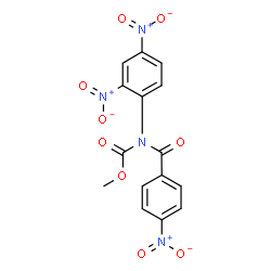 ChemSpider 2D Image | Methyl (2,4-dinitrophenyl)(4-nitrobenzoyl)carbamate | C15H10N4O9
