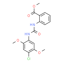 ChemSpider 2D Image | Methyl 2-{[(4-chloro-2,5-dimethoxyphenyl)carbamoyl]amino}benzoate | C17H17ClN2O5