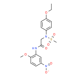 ChemSpider 2D Image | N~2~-(4-Ethoxyphenyl)-N-(2-methoxy-5-nitrophenyl)-N~2~-(methylsulfonyl)glycinamide | C18H21N3O7S