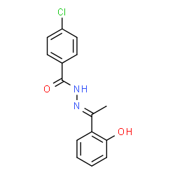 ChemSpider 2D Image | 4-Chloro-N'-[(1E)-1-(2-hydroxyphenyl)ethylidene]benzohydrazide | C15H13ClN2O2