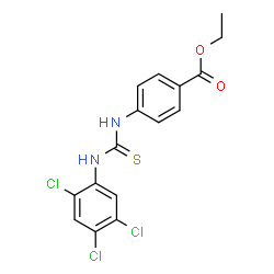 ChemSpider 2D Image | Ethyl 4-{[(2,4,5-trichlorophenyl)carbamothioyl]amino}benzoate | C16H13Cl3N2O2S