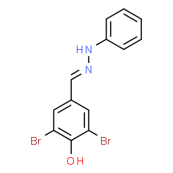 ChemSpider 2D Image | 2,6-Dibromo-4-[(E)-(phenylhydrazono)methyl]phenol | C13H10Br2N2O