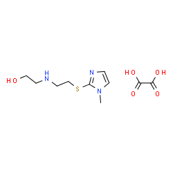 ChemSpider 2D Image | 2-({2-[(1-Methyl-1H-imidazol-2-yl)sulfanyl]ethyl}amino)ethanol ethanedioate (1:1) | C10H17N3O5S