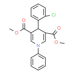 ChemSpider 2D Image | Dimethyl 4-(2-chlorophenyl)-1-phenyl-1,4-dihydro-3,5-pyridinedicarboxylate | C21H18ClNO4