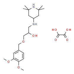 ChemSpider 2D Image | 1-[(3,4-Dimethoxybenzyl)oxy]-3-[(2,2,6,6-tetramethyl-4-piperidinyl)amino]-2-propanol ethanedioate (1:1) | C23H38N2O8