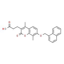 ChemSpider 2D Image | 3-[4,8-Dimethyl-7-(1-naphthylmethoxy)-2-oxo-2H-chromen-3-yl]propanoic acid | C25H22O5