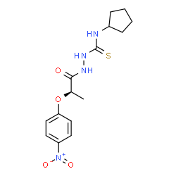 ChemSpider 2D Image | N-Cyclopentyl-2-[(2R)-2-(4-nitrophenoxy)propanoyl]hydrazinecarbothioamide | C15H20N4O4S