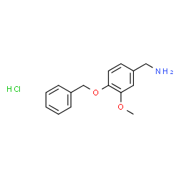 ChemSpider 2D Image | 1-[4-(Benzyloxy)-3-methoxyphenyl]methanamine hydrochloride (1:1) | C15H18ClNO2