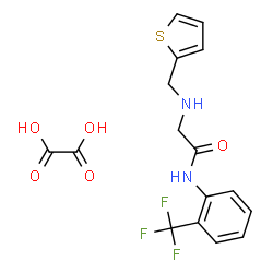 ChemSpider 2D Image | N~2~-(2-Thienylmethyl)-N-[2-(trifluoromethyl)phenyl]glycinamide ethanedioate (1:1) | C16H15F3N2O5S