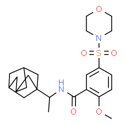 ChemSpider 2D Image | N-[1-(Adamantan-1-yl)ethyl]-2-methoxy-5-(4-morpholinylsulfonyl)benzamide | C24H34N2O5S