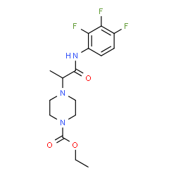 ChemSpider 2D Image | Ethyl 4-{1-oxo-1-[(2,3,4-trifluorophenyl)amino]-2-propanyl}-1-piperazinecarboxylate | C16H20F3N3O3