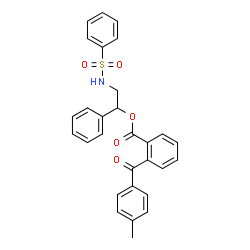 ChemSpider 2D Image | 1-Phenyl-2-[(phenylsulfonyl)amino]ethyl 2-(4-methylbenzoyl)benzoate | C29H25NO5S
