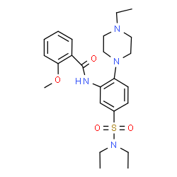 ChemSpider 2D Image | N-[5-(Diethylsulfamoyl)-2-(4-ethyl-1-piperazinyl)phenyl]-2-methoxybenzamide | C24H34N4O4S