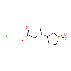 ChemSpider 2D Image | N-(1,1-Dioxidotetrahydro-3-thiophenyl)-N-methylglycine hydrochloride (1:1) | C7H14ClNO4S