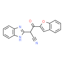 ChemSpider 2D Image | 2-(1H-Benzimidazol-2-yl)-3-(1-benzofuran-2-yl)-3-oxopropanenitrile | C18H11N3O2