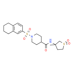 ChemSpider 2D Image | N-(3-Methyl-1,1-dioxidotetrahydro-3-thiophenyl)-1-(5,6,7,8-tetrahydro-2-naphthalenylsulfonyl)-4-piperidinecarboxamide | C21H30N2O5S2