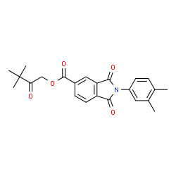 ChemSpider 2D Image | 3,3-Dimethyl-2-oxobutyl 2-(3,4-dimethylphenyl)-1,3-dioxo-5-isoindolinecarboxylate | C23H23NO5