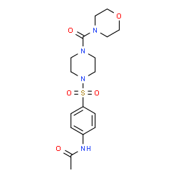 ChemSpider 2D Image | N-(4-{[4-(4-Morpholinylcarbonyl)-1-piperazinyl]sulfonyl}phenyl)acetamide | C17H24N4O5S