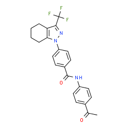 ChemSpider 2D Image | N-(4-Acetylphenyl)-4-[3-(trifluoromethyl)-4,5,6,7-tetrahydro-1H-indazol-1-yl]benzamide | C23H20F3N3O2
