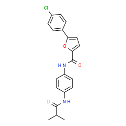 ChemSpider 2D Image | 5-(4-Chlorophenyl)-N-[4-(isobutyrylamino)phenyl]-2-furamide | C21H19ClN2O3