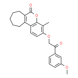 ChemSpider 2D Image | 3-[2-(3-Methoxyphenyl)-2-oxoethoxy]-4-methyl-8,9,10,11-tetrahydrocyclohepta[c]chromen-6(7H)-one | C24H24O5