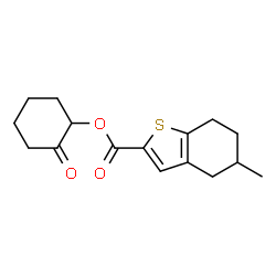 ChemSpider 2D Image | 2-Oxocyclohexyl 5-methyl-4,5,6,7-tetrahydro-1-benzothiophene-2-carboxylate | C16H20O3S
