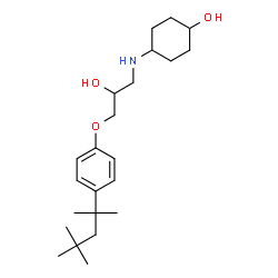 ChemSpider 2D Image | 4-({2-Hydroxy-3-[4-(2,4,4-trimethyl-2-pentanyl)phenoxy]propyl}amino)cyclohexanol | C23H39NO3