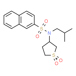 ChemSpider 2D Image | N-(1,1-Dioxidotetrahydro-3-thiophenyl)-N-isobutyl-2-naphthalenesulfonamide | C18H23NO4S2