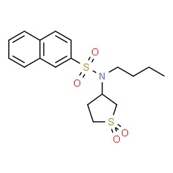 ChemSpider 2D Image | N-Butyl-N-(1,1-dioxidotetrahydro-3-thiophenyl)-2-naphthalenesulfonamide | C18H23NO4S2