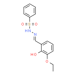 ChemSpider 2D Image | N'-[(E)-(3-Ethoxy-2-hydroxyphenyl)methylene]benzenesulfonohydrazide | C15H16N2O4S