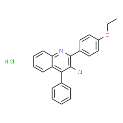 ChemSpider 2D Image | 3-Chloro-2-(4-ethoxyphenyl)-4-phenylquinoline hydrochloride (1:1) | C23H19Cl2NO