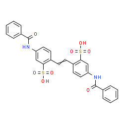 ChemSpider 2D Image | 2,2'-(1,2-Ethenediyl)bis[5-(benzoylamino)benzenesulfonic acid] | C28H22N2O8S2
