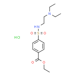 ChemSpider 2D Image | Ethyl 4-{[2-(diethylamino)ethyl]sulfamoyl}benzoate hydrochloride (1:1) | C15H25ClN2O4S