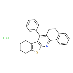 ChemSpider 2D Image | 7-Phenyl-5,6,8,9,10,11-hexahydrobenzo[h][1]benzothieno[2,3-b]quinoline hydrochloride (1:1) | C25H22ClNS