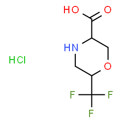 ChemSpider 2D Image | 6-(Trifluoromethyl)-3-morpholinecarboxylic acid hydrochloride (1:1) | C6H9ClF3NO3