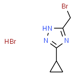 ChemSpider 2D Image | 5-(Bromomethyl)-3-cyclopropyl-1H-1,2,4-triazole hydrobromide (1:1) | C6H9Br2N3