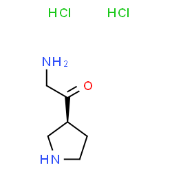 ChemSpider 2D Image | 2-Amino-1-[(3S)-3-pyrrolidinyl]ethanone dihydrochloride | C6H14Cl2N2O