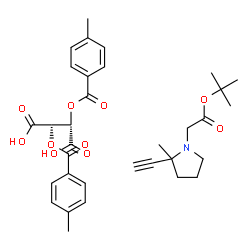 ChemSpider 2D Image | (2S,3S)-2,3-Bis[(4-methylbenzoyl)oxy]succinic acid - 2-methyl-2-propanyl (2-ethynyl-2-methyl-1-pyrrolidinyl)acetate (1:1) | C33H39NO10