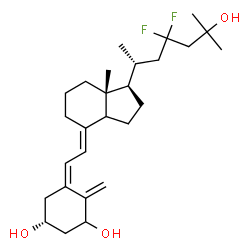ChemSpider 2D Image | (3R,5Z,7E,14xi)-23,23-Difluoro-9,10-secocholesta-5,7,10-triene-1,3,25-triol | C27H42F2O3