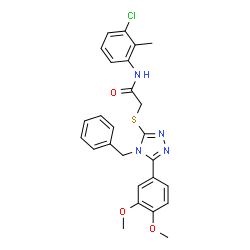 ChemSpider 2D Image | 2-{[4-Benzyl-5-(3,4-dimethoxyphenyl)-4H-1,2,4-triazol-3-yl]sulfanyl}-N-(3-chloro-2-methylphenyl)acetamide | C26H25ClN4O3S