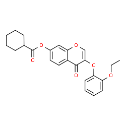 ChemSpider 2D Image | 3-(2-Ethoxyphenoxy)-4-oxo-4H-chromen-7-yl cyclohexanecarboxylate | C24H24O6