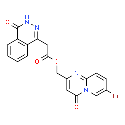 ChemSpider 2D Image | (7-Bromo-4-oxo-4H-pyrido[1,2-a]pyrimidin-2-yl)methyl (4-oxo-3,4-dihydro-1-phthalazinyl)acetate | C19H13BrN4O4